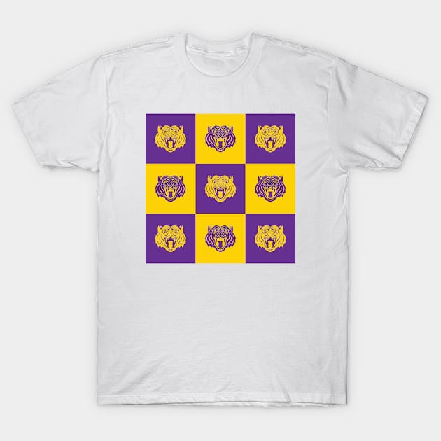 Purple and Gold Nine Tiger Cares T-Shirt by College Mascot Designs